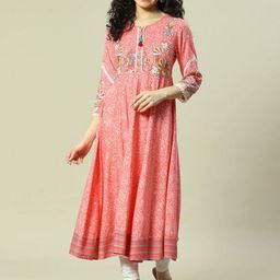 Rangriti Abstract Printed Round Neck Gotta Patti Anarkali Kurta-image-27