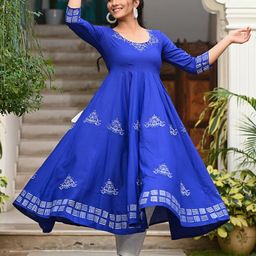 Indi INSIDE Women Floral Embroidered Thread Work Anarkali Kurta-38