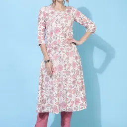 GULMOHAR JAIPUR Ethnic Motifs Printed Cotton Straight Kurta-picture-14
