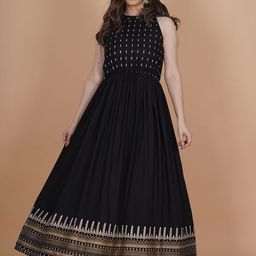 INDIANIC Women Ethnic Motifs Thread Work Anarkali Kurta-picture-26