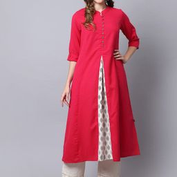 Pistaa Women Pink & White Kurta-image-46