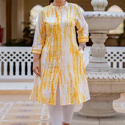 KALINI Mandarin Collar Dyed Anarkali Kurta-53