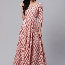 Divena Women Plus Size Floral Printed Cotton Anarkali Kurta-picture-1