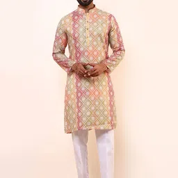 Satwaa Men Geometric Printed Sequinned Anarkali Kurta-picture-9