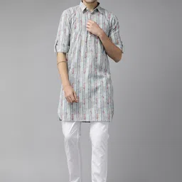 See Designs Printed Cotton Pathani Kurta-image-56