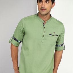 Kuons Avenue Mandarin Collar Cotton Straight Kurta-picture-45
