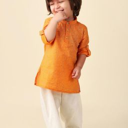 Fabindia Boys Geometric Printed Straight Pure Cotton Kurta-picture-1