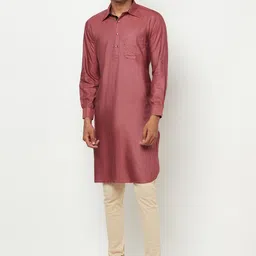 Fabindia Men Maroon Pathani Kurta-picture-19