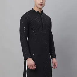 SOJANYA Ethnic Motifs Embroidered Sequinned Pure Cotton Kurta-picture-15