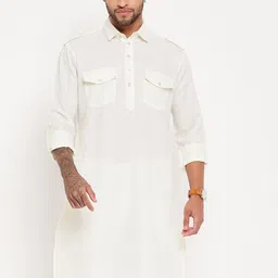 VASTRAMAY Men Solid Regular Pathani Kurta-picture-48