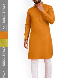 allan peter Men Pack Of 2 Pathani Cotton Kurta-image-52