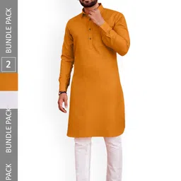 allan peter Men Pack Of 2 Pathani Cotton Kurta-image-55