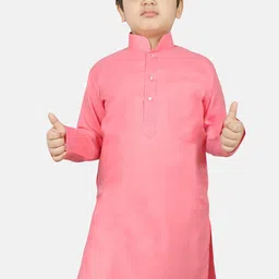 SG YUVRAJ Boys Pink Raw Silk Kurta-image-89