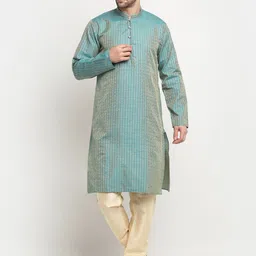 KRAFT INDIA Ethnic Motifs Woven Design Jacquard Straight Kurta-picture-32