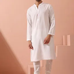 Swtantra Mandarin Collar Sequinned Regular Kurta-image-12