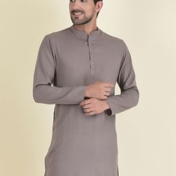 DEYANN Men Silver-Toned Solid Kurta-picture-19