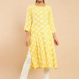 Soch Women Yellow Ethnic Motifs Printed Kurta-image-44