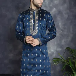 Jompers Mandarin Collar Long Sleeves Embroidered Thread Work Kurta-image-76