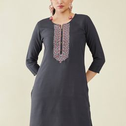Soch Geometric Yoke Design Thread Work Kurta image 1