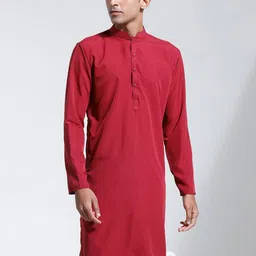 VASTRAMAY Mandarin Collar Regular Sleeves  Kurta-image-38