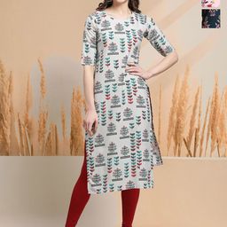 7Threads Women Ethnic Motifs Printed Floral Crepe Kurta-picture-16