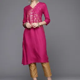 Biba Women Foil Print Kurta-29