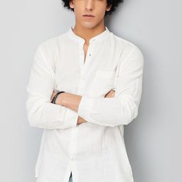 max Mandarin Collar Pure Cotton Straight Short Kurta-image-35