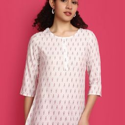 V-Mart Ethnic Motifs Round Neck Kurtis-image-41