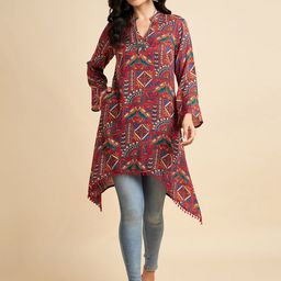Azira Ethnic Motifs Printed Flared Sleeves A-Line Kurta-picture-4