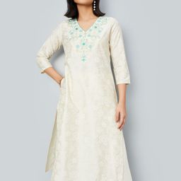 max Floral Printed V-Neck Straight Kurta-picture-28