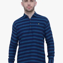 Kuons Avenue Men Blue Striped Kurta-picture-44