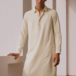 Andamen Mandarin Collar Cotton Straight Kurta-picture-54
