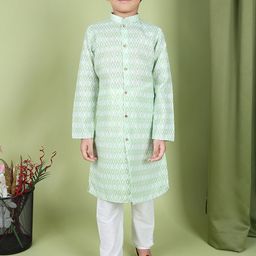 TABARD Boys Geometric Printed Straight Pure Cotton Kurta-11