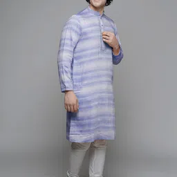 MAAHI FABS Striped Mandarin Collar Embroidered Kurta-image-97