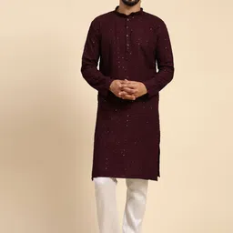 Rawayi Men Geometric Kurta-image-28
