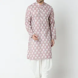 Ethnicity Printed Mirror Work Band Collar Kurta-picture-30