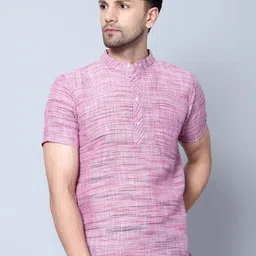 Latest Chikan Garments Striped Mandarin Collar Short Kurta-image-68