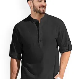 EdinWolf Mandarin Collar Cotton Slim Fit Straight Kurta-picture-54
