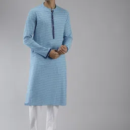 See Designs Men Blue Geometric Printed Kurta-picture-31