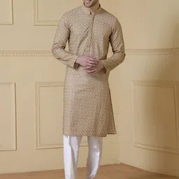 Satwaa Men Ethnic Motifs Embroidered Mirror Work Kurta-image-70