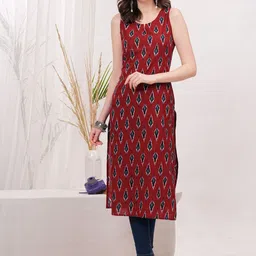 Vilgi Women Printed Mirror Work Kurta-picture-11