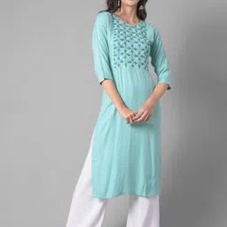 Dollar Missy Floral Embroidered Yoke Design Thread Work Straight Kurta-picture-14