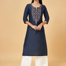 RANGMANCH BY PANTALOONS Yoke Design Thread Work Kurta-picture-53