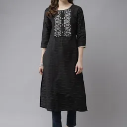 Indo Era Women Ethnic Motifs Embroidered Straight  Kurta-image-95