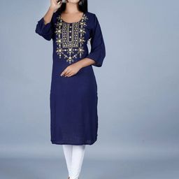 Chaukas Floral Embroidered Mirror Work Straight Kurta-picture-32