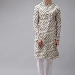 See Designs Men Geometric Printed Handloom Cotton Kurta-picture-37