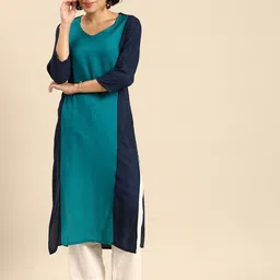 Anouk Colourblocked Straight Kurta-56
