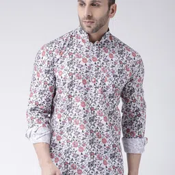 Hangup Men White Floral Printed Straight Kurta-image-43