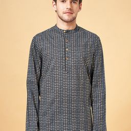 YU by Pantaloons Abstract Printed Pure Cotton Straight Kurta-image-3