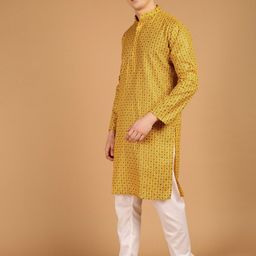 SOJANYA Ethnic Woven Design Cotton Linen Kurta-image-15